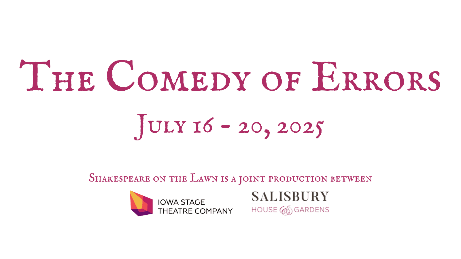 The Comedy of Errors Takes the Stage in 2025